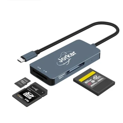 Abbildung von Jorkar CFexpress Typ A USB C 3.2 Kartenleser, 3 in 1 CFE &amp; SD Micro Speicher Karten Leser für Sony Alpha/FX Cameras