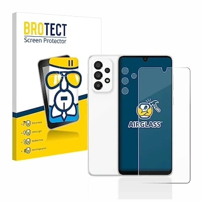 Abbildung von BROTECT Schutzglas für Samsung Galaxy A33 5G (Display+Kamera) Schutzfolie Panzer Folie Glas [Extrem Kratzfest 9H, Anti Fingerprint,