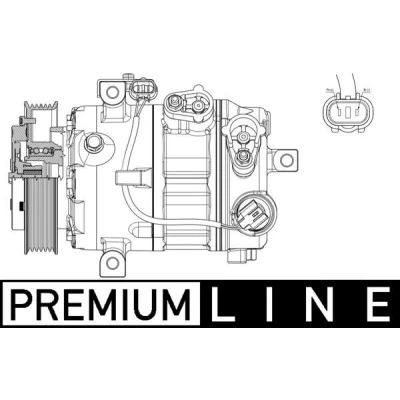 Abbildung von MAHLE ORIGINAL ACP 637 000P Kompressor 6VS16e 12V PAG 46 YF R1234yf, R134a HYUNDAI: Tucson