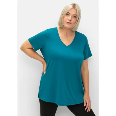 Abbildung von Sheego Funktions Tshirt basic, Damen, Größe: 44/46, Dunkelpetrol