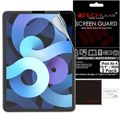 Abbildung von TECHGEAR 2 Stück Anti Glare Matt Displayfolie Kompatibel mit iPad Air 4 [2020 4. Generation] Displayfolie, Matte Blendschutz Schutzfolie für 10.9 Zoll