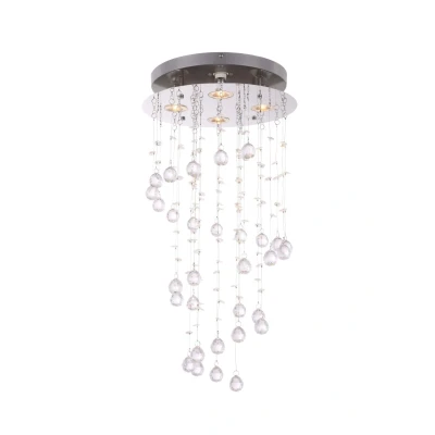 Abbildung von Globo LED Pendelleuchte, Leuchtmittel fest verbaut, Warmweiß, Decken Leuchte Wohn Zimmer Beleuchtung Chrom Hänge Lampe Kristall