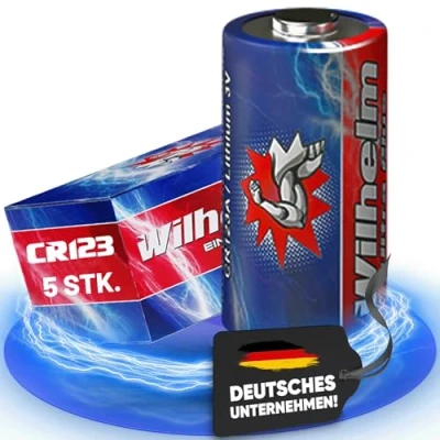 Abbildung von 5 x CR123 WILHELM 3V Lithiumbatterie CR123A 123 CR DL123 CR17345 Fotobatterie Photo