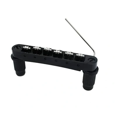 Abbildung von Guyker Guitar Tune O Matic Roller Saddle Bridge Replacement Part Compatible with Gibson Les Paul LP SG Style 6 String Electric GM005, Black