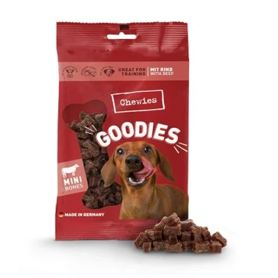 Abbildung von Chewies Hundeleckerli Training Mini Rind Knöchelchen 125 g Hundesnacks zuckerfrei &amp; mit hohem Fleischanteil ideal als Trainings Leckerli für Ihren Hund