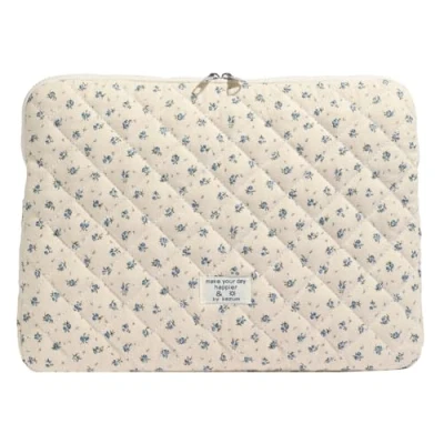 Abbildung von AZURAOKEY Puffy Laptop Hülle for 11 15 Zoll Laptop, Blumenmuster Laptoptasche Gepolsterte Notizbuchhülle Schutz Süßes Computer Sleeve MacBook Arbeit und Geschäftsreisen