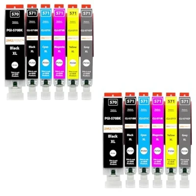 Abbildung von Amaprint 12 XL Patronen kompatibel mit Canon PGI 570 CLI 571 passend für MG7700 MG7750 MG7751 MG7752 MG7753 TS8000 TS8050 TS8051 TS8052 TS8053 TS9000 TS9050 TS9055
