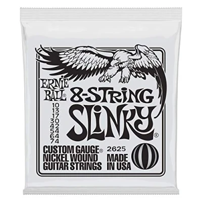 Abbildung von Ernie Ball Slinky 8 Saiter Nickel Wound E Gitarrensaiten, Stärke 10 74