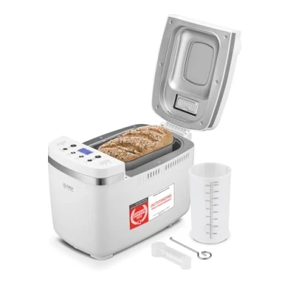 Abbildung von TZS FIRST AUSTRIA Brotbackautomat Brotbackmaschine, automatisch, 900g oder 1350g Brot, Timer, Display, 850 W, Brotbackautomat, 2 Knethaken, Antihaftbeschichtet, Sauerteig