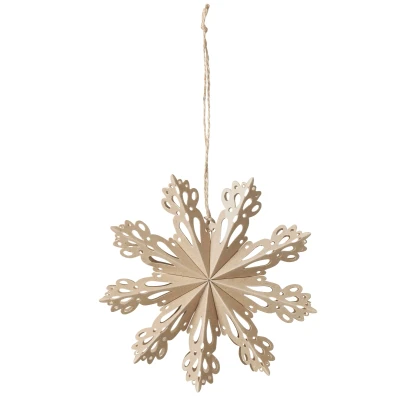 Abbildung von Broste Copenhagen SNOWFLAKE Papierhänger S natural brown 15 cm
