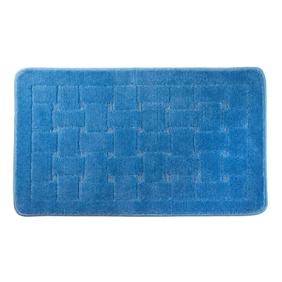 Abbildung von Emma Barclay Orkney Badematte, Kreuzschraffur, 45 x 75 cm, Blau