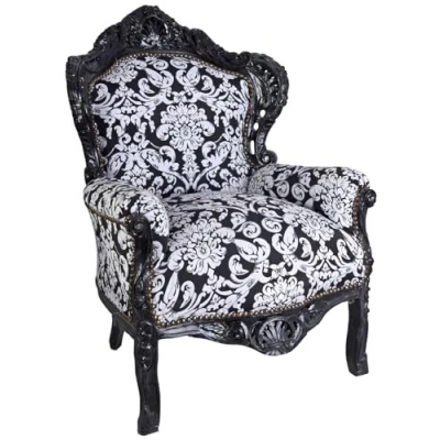 Abbildung von Barockstuhl Sessel Blumenmuster Stuhl Barock Ohrensessel Antik Armlehnstuhl Holz neu cat588c10 Palazzo Exklusiv