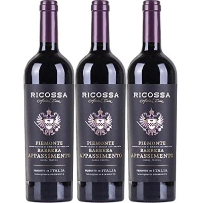 Abbildung von Ricossa Barbera DOC Appasimento Rotwein Wein halbtrocken Italien Inkl. FeinWert E Book (3 Flaschen)