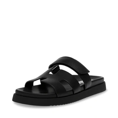 Abbildung von Steve Madden Damen Mayven Schiebe Sandalen, Schwarz Leder, 38 EU