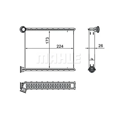 Abbildung von MAHLE ORIGINAL AH 270 000S Wärmetauscher PEUGEOT: 308 I Schrägheck, SW, CC, CITROËN: C3 Picasso