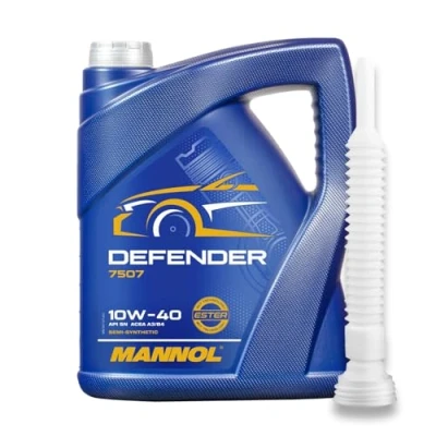 Abbildung von MANNOL Defender Motoröl 10W 40 5 Liter teilsynthetisch API SL/CF ACEA A3/B4 MB 229.1 501.00/505.00 + Auslaufschlauch
