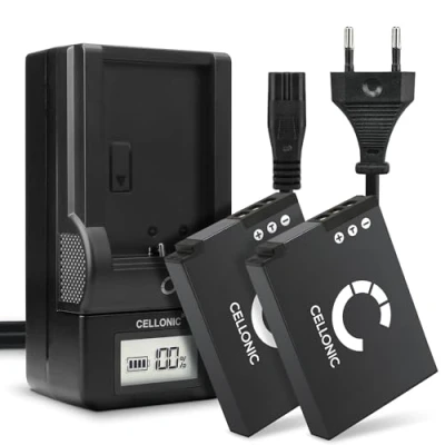 Abbildung von CELLONIC 2X Akku EN EL12 kompatibel mit Nikon CoolPix A900 W300 AW130 S9900 S9700 S9500 S9300 S9100 S8200 S6300 AW100s AW110s 3.6V 3.7V 1100mAh + Ladegerät