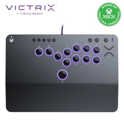 Abbildung von Turtle Beach Victrix Pro KO Leverless All Button Fight Stick, Officially Licensed for Xbox Series XS, One, Windows 10/11 PC, Customizable eSports Tournament Ready Controller, Gray