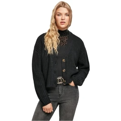 Abbildung von Urban Classics Oversized Strickjacke, Damen, Größe: 4XL, Black