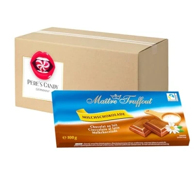 Abbildung von 5 x Maître Truffout Milchschokolade Tafel 100g mit Geschenk von Pere&#039;s Candy