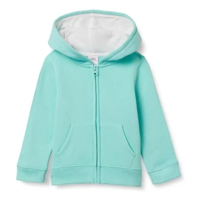 Abbildung von Amazon Essentials Mädchen Fleece Kapuzenpullover mit Reißverschluss, Aquablau, 9 Jahre