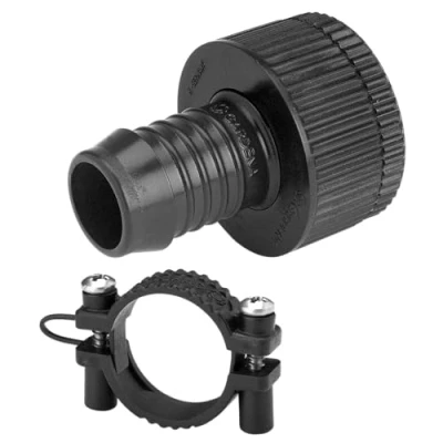 Abbildung von Gardena Sprinklersystem Adapter Stück: Hahnanschluss Stück, Zubehör für Pipeline und Sprinklersysteme, druckstabile Schlauchverbindung, inkl. Schraubklemme zur Schlauchfixierung (1513 20)