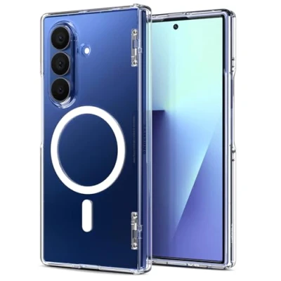 Abbildung von Spigen Ultra Hybrid Pro MagFit Hülle für Samsung Galaxy Z Fold 7, MagSafe kompatibel mit [SecuLink] Metallverbindung am Scharnier sicheren Halt Clear White