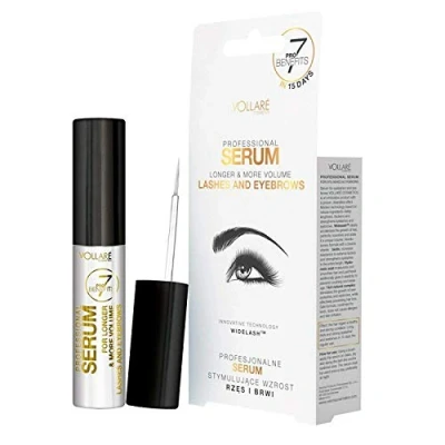 Abbildung von Wimpernserum für lange Wimpern 9ml Eyelash Serum &amp; Augenbrauenserum Wimpernbooster von Vollare Hormonfrei Frei Tierversuchen, VEGAN