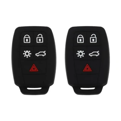 Abbildung von OTOTEC 2 x Auto Fernbedienungsschlüssel Schutzhülle, Schwarz, Silikon Schlüsselhülle, Autozubehör, kompatibel mit Volvo XC90, C70, S60, D5, V50, S40, C30, Autoschlüssel