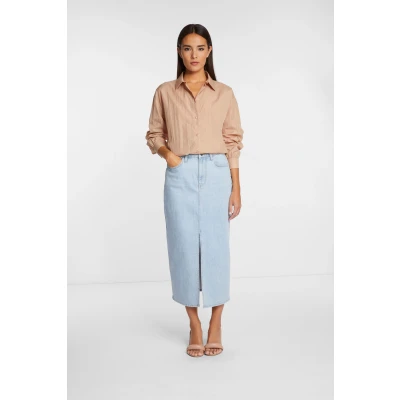 Abbildung von Rich &amp; Royal MIT Schlitz Jeansrock, Damen, Größe: 25, Denim blue