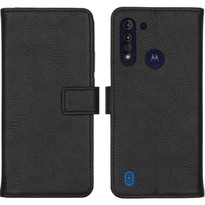 Abbildung von Motorola Moto G8 Power Lite Hülle Kunstleder iMoshion Klapphülle Handyhülle Schwarz