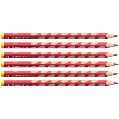 Abbildung von Ergonomischer Buntstift für Linkshänder STABILO EASYcolors 6er Pack karminrot dunkel