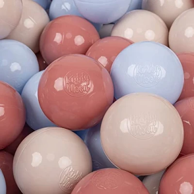 Abbildung von KiddyMoon 700 Bälle/7Cm Kinder Bälle Spielbälle Für Bällebad Baby Einfarbige Plastikbälle Made In EU, Pastellbeige/Pastellblau/Lachsfarben
