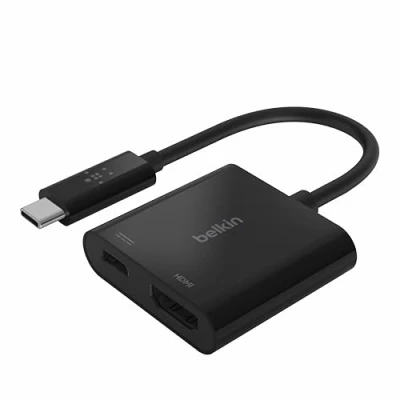 Abbildung von Belkin USB C zu HDMI Adapter + Aufladen (4K UHD Videounterstützung, Power Passthrough bis 60 W für angeschlossene Geräte)