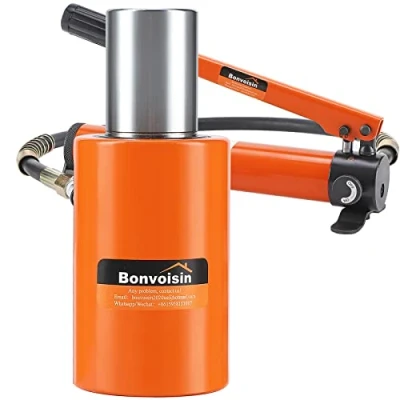 Abbildung von Bonvoisin 10T Hydraulikzylinder mit CP 180 Hydraulikpumpe, Gesamthub 50mm, Ultradünner Tragbarer Industrieheber, für den Maschinenbau (RSC 10T+CP 180)