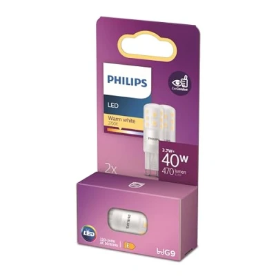 Abbildung von Philips LED Standard Brenner, Ersatz für 40W Halogen, G9 Sockel, warmweißes Licht 2700K, 2er Pack, neue Generation