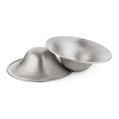 Abbildung von Otto Angelino Silver Nursing Cups Nippelhüllen für Mütter, die stillen, beruhigen, schützen, wiederverwendbar, sanft und handgefertigt, Muttermilchretter zum Auffangen von auslaufender Muttermilch.