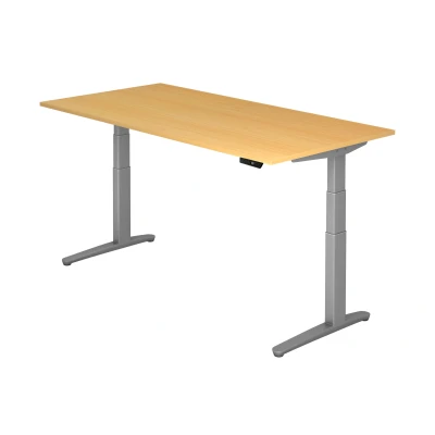 Abbildung von Hammerbacher Schreibtisch XBHM2E Buche/Silber