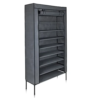 Abbildung von your GEAR Schuhschrank Grado Stoffschrank 90 x 30 175 cm Schrank mit 9 Fächern für ca. 35 Paar Schuhe