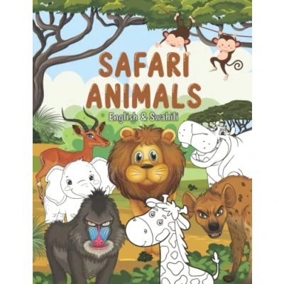 Abbildung von Safari Animals Coloring Book for Kids in English &amp; Swahili