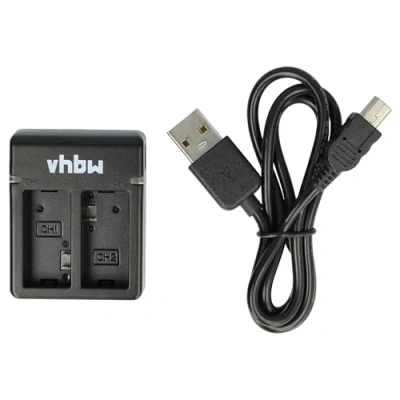 Abbildung von vhbw Schnellladegerät Ladegerät Ladeschale dual 2 Fach fr Akku GoPro Hero 3 AHDBT 201, 301, 302, 1ICP7/26/33 2, 601 00724 00A, ABPAK 001AA