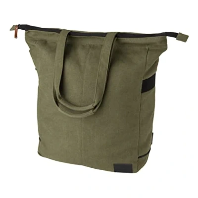 Abbildung von FastRider Celo Fahrradtasche für Gepäckträger, 23L Seitentasche Fahrrad, 100% Kanevas Gepäckträgertasche, Wasserabweisend, Reflektierend, Einfache Montage Grün