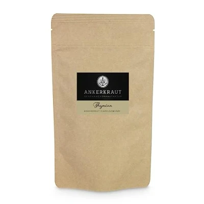 Abbildung von Ankerkraut Thymian, 60g im Beutel, Kräuter gerebelt zum Kochen, Gewürz Mediterrane Küche Premium Qualität