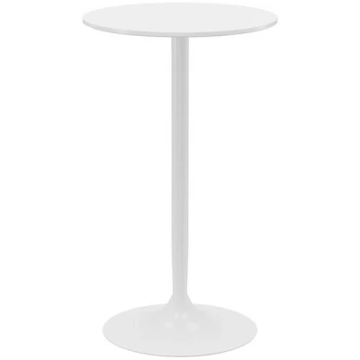 Abbildung von HOMCOM Bartisch Stehtisch Esstisch Runder Tresentisch, Küchentisch für Wohnzimmer, Esszimmer, Stahl, Weiß, Ø60 x 102 cm