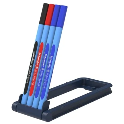 Abbildung von Schneider Kugelschreiber Slider Edge blau Schreibfarbe farbsortiert, 3 St. + GRATIS 1