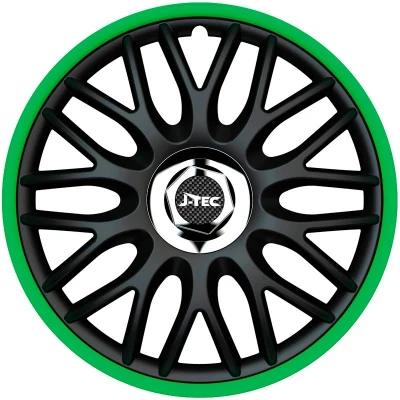 Abbildung von J TEC Orden R J14517 Radblenden 14Zoll schwarz/grün, chrom