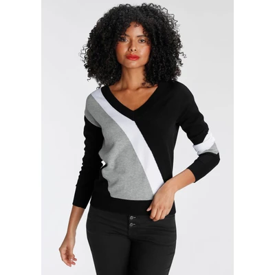 Abbildung von AJC Streifenpullover, mit trendigem Diagonal Colourblocking