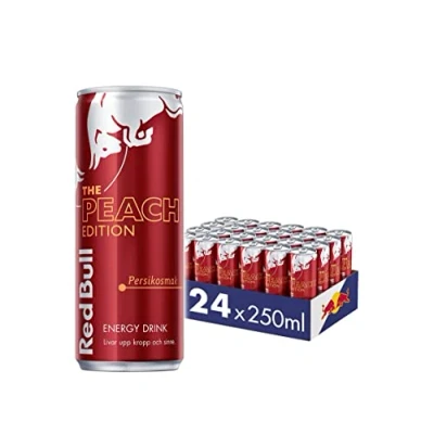 Abbildung von Red Bull Energy Drink EINWEG (Peach Edition Pfirsich inkl. 6,00 Pfand, 24x250ml), 80.0 milligrams