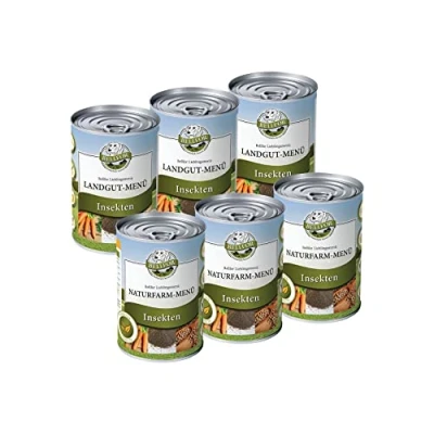 Abbildung von Bellfor Starter Paket mit Landgut Menü und Naturfarm Hypoallergenes Getreidefrei Nassfutter für Hunde Insekten hoher Verdaulichkeit ohne tierische Nebenerzeugnisse 6 x 400 g