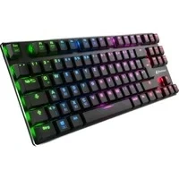 Abbildung von Sharkoon PureWriter RGB TKL Mechanische Low Profile Tastatur (RGB Beleuchtung, blaue Schalter, flache Tasten, Tenkeyless, Beleuchtungseffekte, abnehmbarem USB Kabel) schwarz